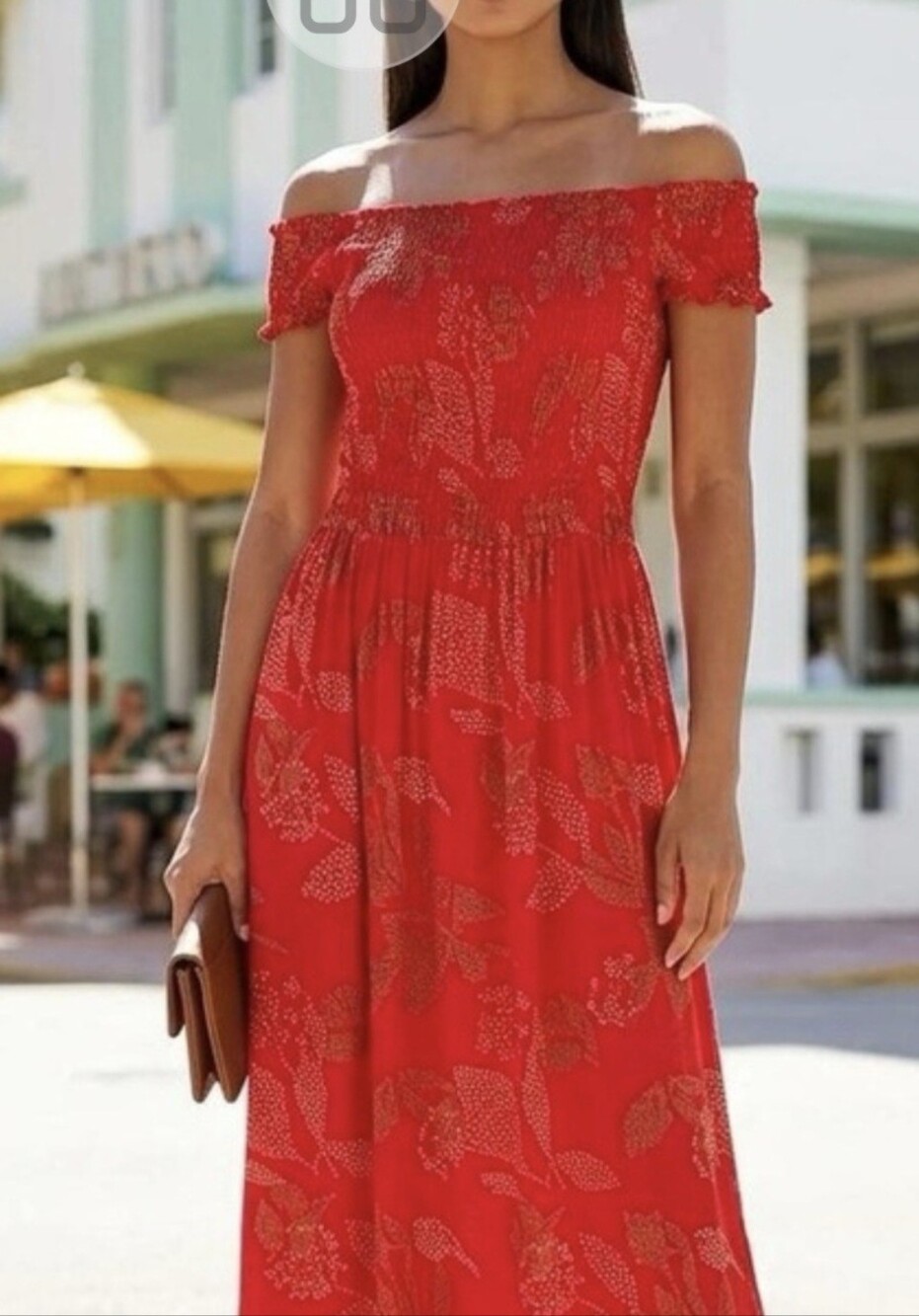 Cassee’s Off-Shoulder Red Floral Maxi Dress - Elegant Summer Look Sz XL